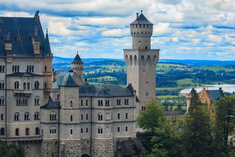Neuschwanstein Castle viewed from a distance